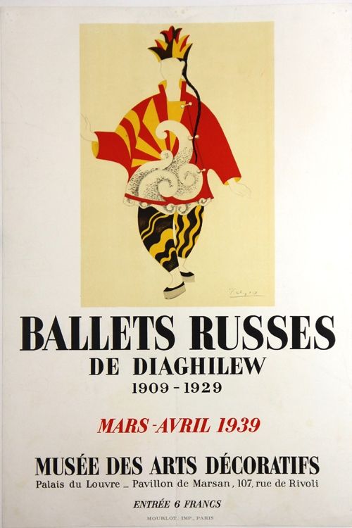 Litografia Picasso - Ballets Russes de Diaghilew  Musee des Arts Decoratifs