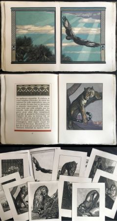 Libro Illustrato Jouve - Balzac. UNE PASSION DANS LE DÉSERT. Illustrations de Paul Jouve gravées en couleurs (1949)