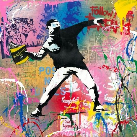 Serigrafia Mr Brainwash - Banksy Thrower, 2015