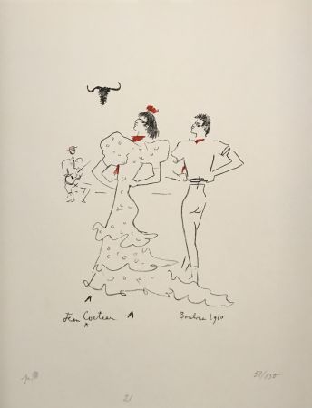 Litografia Cocteau - Barcelone