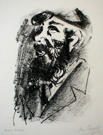 Litografia Chagall - Bearded Man with Cap