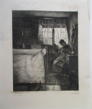 Incisione Ilsted - Bed Chamber Interior