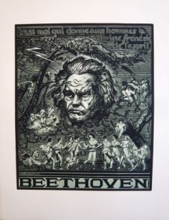 Incisione Su Legno Belot  - Beethoven