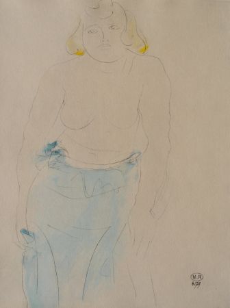 Incisione Rodin - Belle femme aux seins nus
