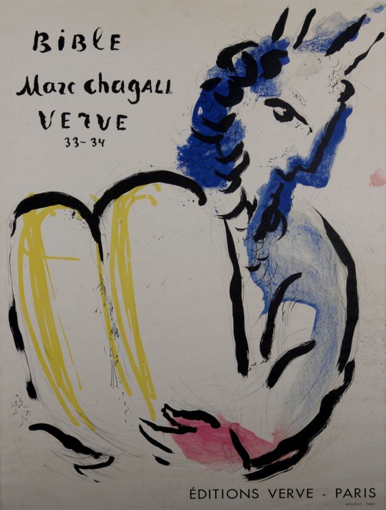 Litografia Chagall - Bible, Marc Chagall, Verve 33-34, 1956