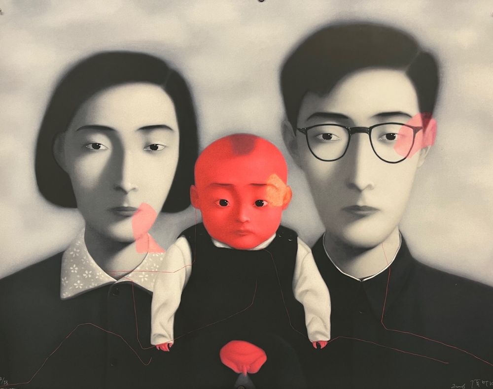 Litografia Xiaogang - Big Family