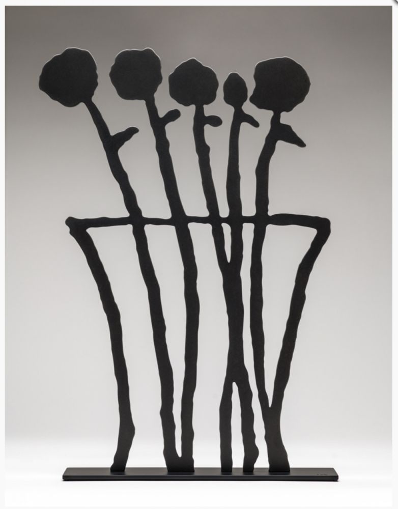 Non Tecnico Baechler - Black Flowers Sculpture