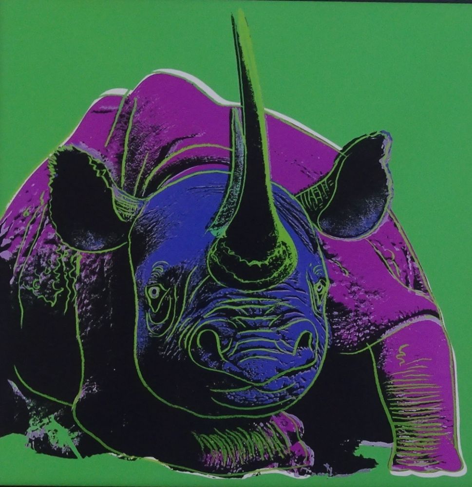Serigrafia Warhol - Black rhinoceros