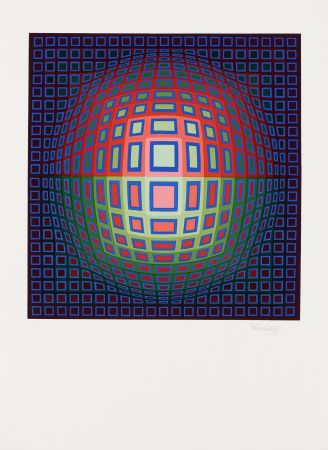 Multiplo Vasarely - Blue Composition, c