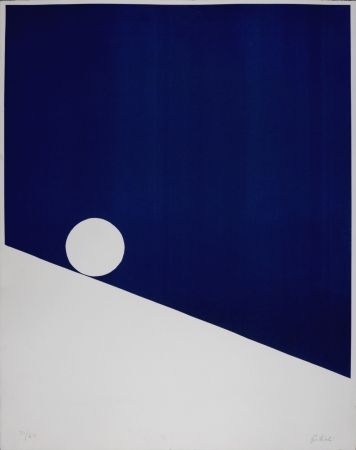 Serigrafia Gilioli - Blue Composition, c. 1970s -  Hand-signed!