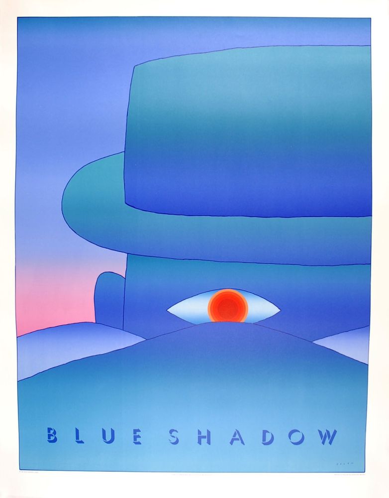 Manifesti Folon - Blue Shadow (L'Aube, 1972)