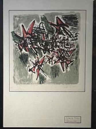 Litografia Corneille - BON A TIRER - Encadré - Lithographie Vol d'oiseaux 1960