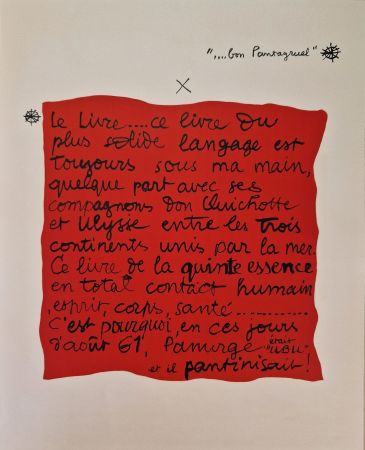 Litografia Le Corbusier - Bon Pantagruel