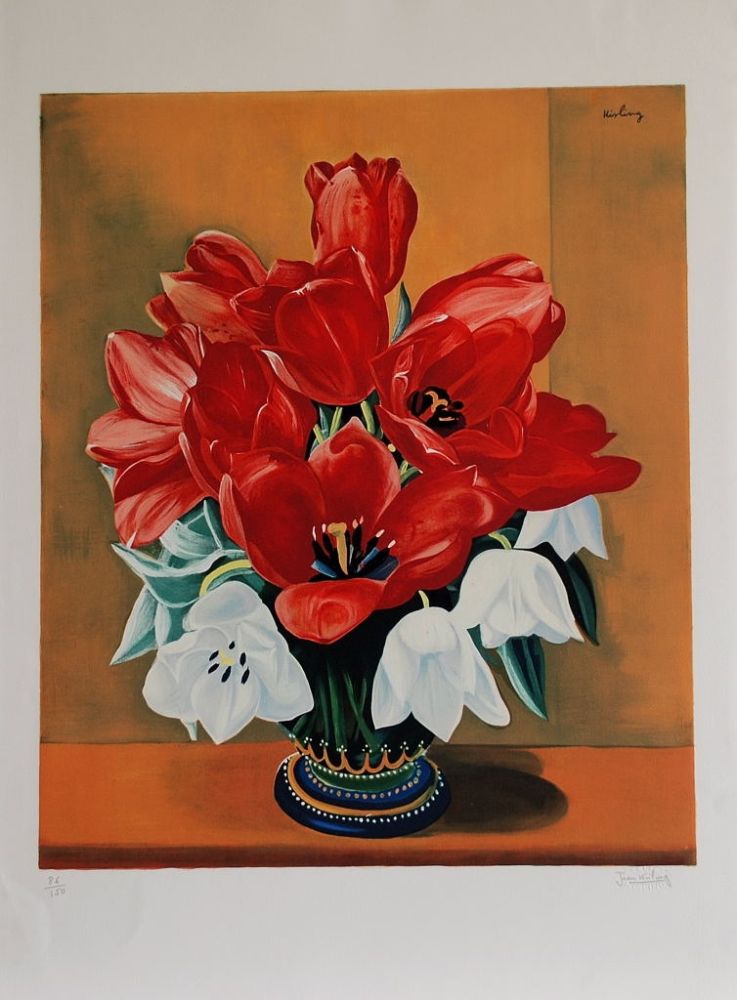 Litografia Kisling - Bouquet de Fleurs