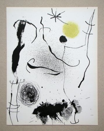 Litografia Miró - Bouquet de rèves pour Leïla
