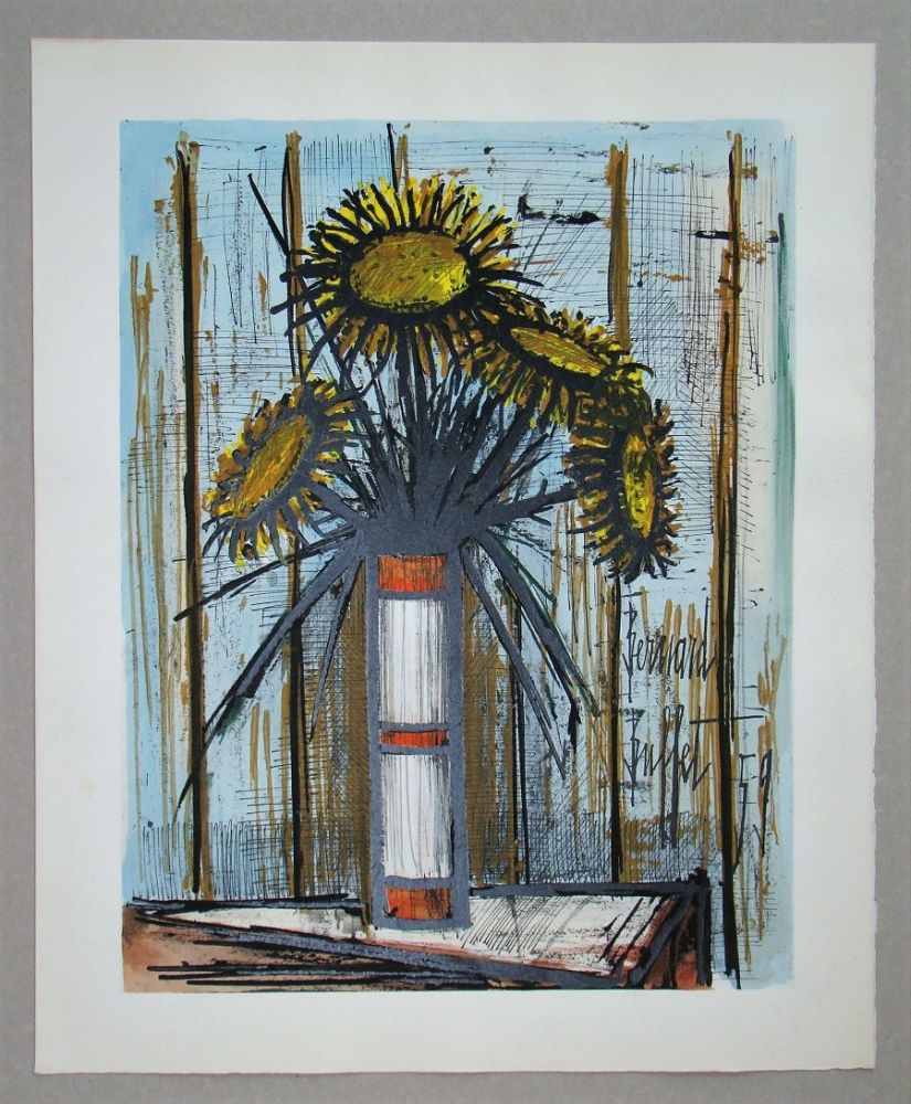 Litografia Buffet - Bouquet de soleils, 1959