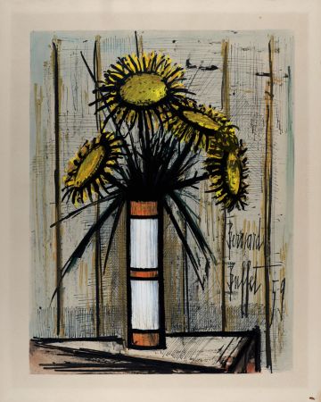 Litografia Buffet - Bouquet de soleils, 1960