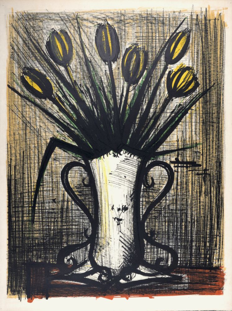 Litografia Buffet - Bouquet de tulipes jaunes