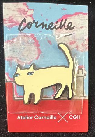 Multiplo Corneille -  Broche chat en émail cloisonné - Bijou d'artiste
