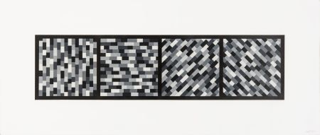 Linoincisione Lewitt - Broken Gray Bands in Four Directions