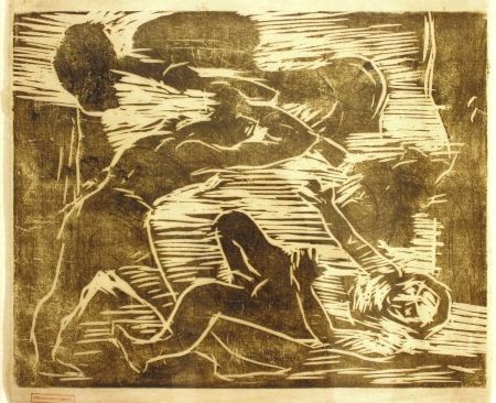 Incisione Su Legno Corinth - Brudermord (Cain and Abel)