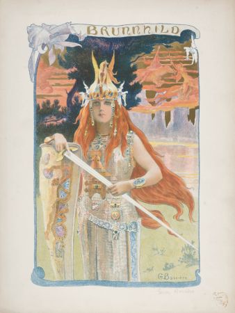 Litografia Bussiere - Brunnhild, 1899