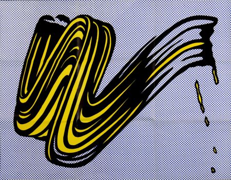 Litografia Lichtenstein - Brushstroke, 1965 -  Castelli Mailer!