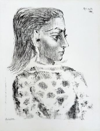 Litografia Picasso - Buste au corsage à carreaux