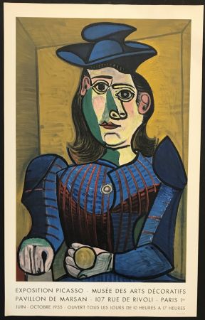 Litografia Picasso - Buste de Femme au Chapeau Bleu – Musee des Arts Decoratifs