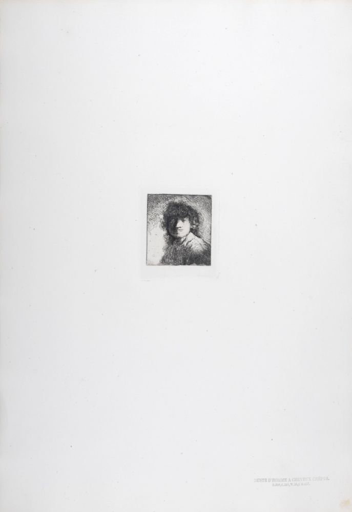 Rotocalcografia Rembrandt - Buste d'homme a cheveux crépus