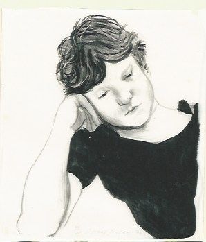 Litografia Hockney - Byron on hand
