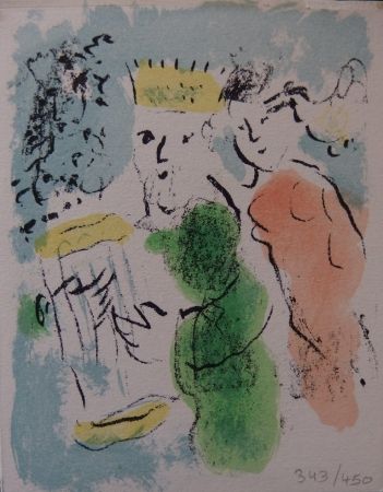 Litografia Chagall - Cadeau de Roi - Carte de voeux 1981