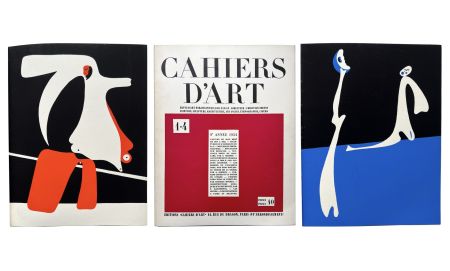 Pochoir Miró - CAHIERS D'ART 1-4 (1934). 2 POCHOIRS EN COULEURS
