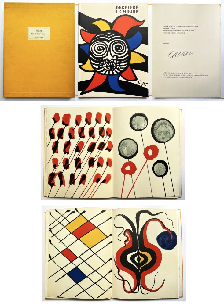 Libro Illustrato Calder - CALDER, oiseleur du fer. Derrière Le Miroir n° 156 Deluxe,signé. 9 lithographies (1966)