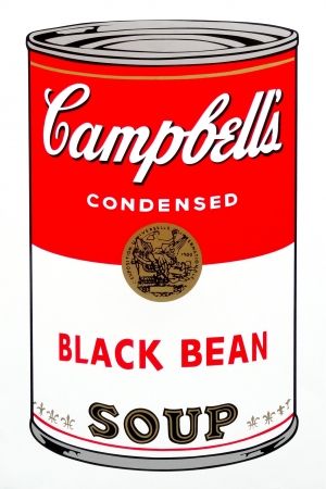 Serigrafia Warhol (After) - Campbell's Soup - Black Bean