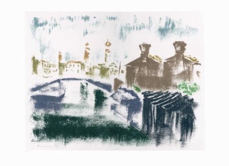 Litografia Masson - Canal à la Giudecca (Voyage à Venise)