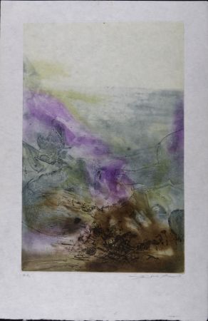 Incisione Zao - Canto Pisan (planche 7), 1972 - Hand-signed