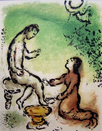 Litografia Chagall - Canto XIX – Odiseo y Euriclea