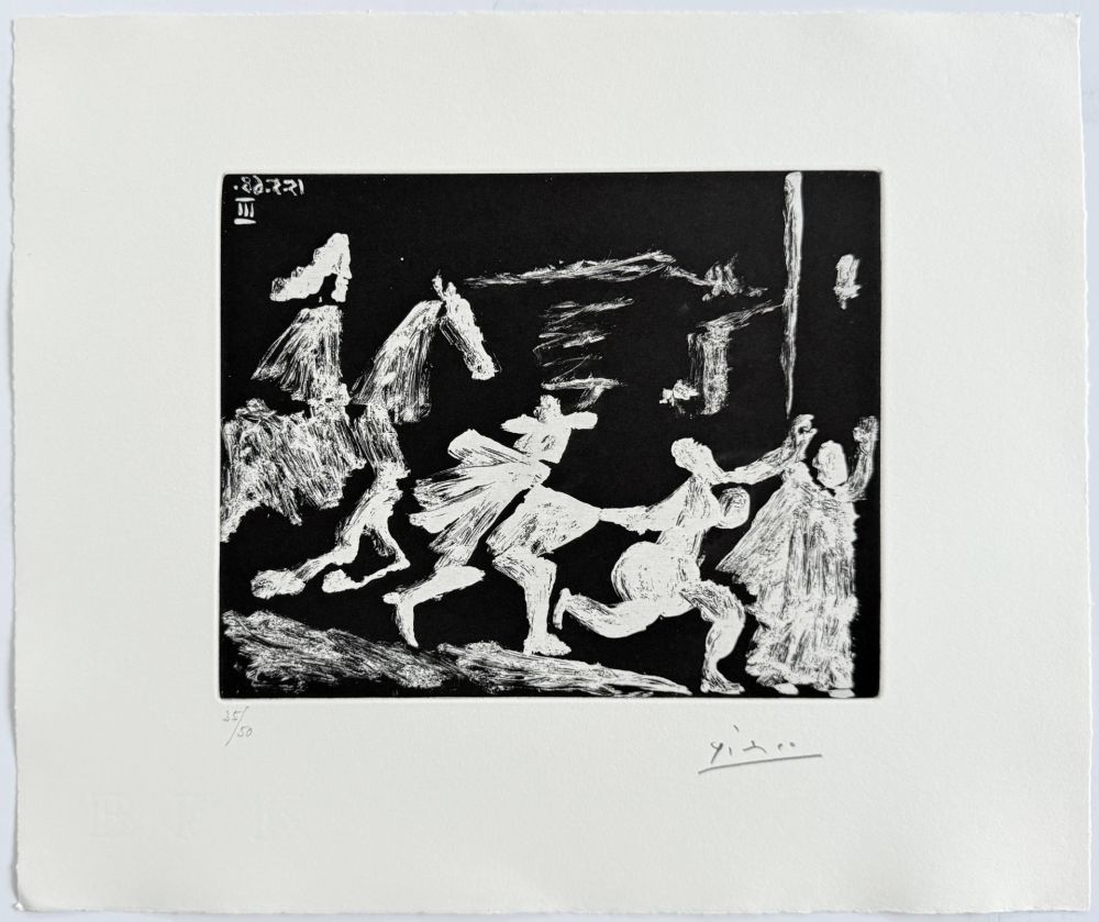 Acquaforte E Acquatinta Picasso - Cape and Sword: Pusuit II, from 347 Suite