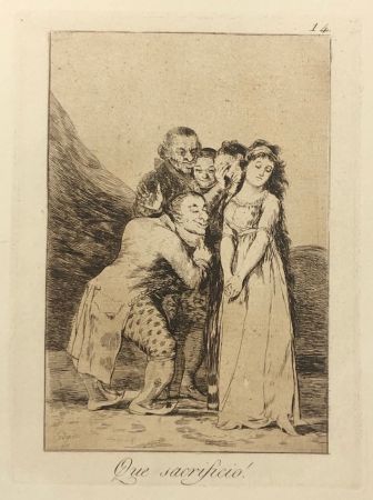 Acquaforte Goya - Capricho 14. Que sacrificio
