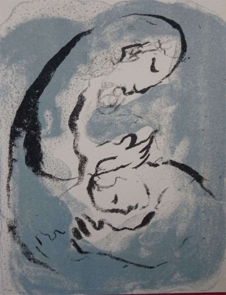 Litografia Chagall - Carte de Voeux 1968 ,tirage du noir