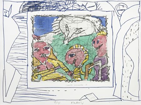 Incisione Alechinsky - Carte mise à jour I