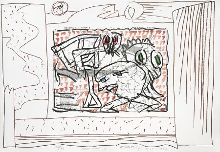 Incisione Alechinsky - Carte mise à jour II