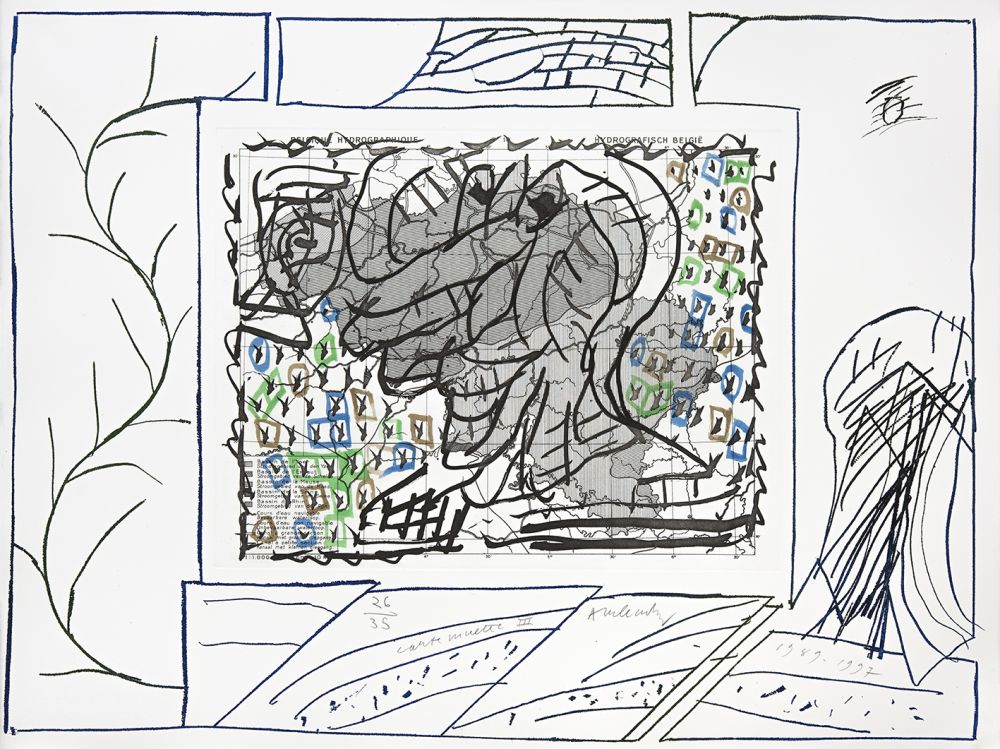 Incisione Alechinsky - Carte mise à jour III