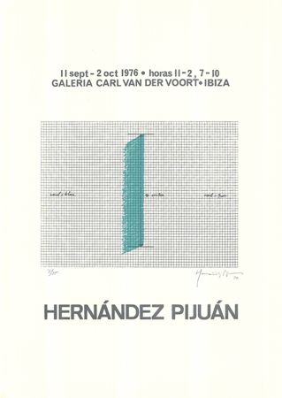 Serigrafia Hernandez Pijuan - Cartel de la exposición Galería Carl van der Voort, Ibiza