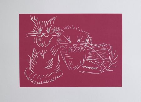 Serigrafia Ai - Cats - pink edition