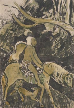 Litografia Gauguin - Cavalier
