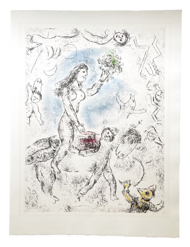 Acquaforte E Acquatinta Chagall - Ce lui qui dit les choses sans rien dire (Plate 22)