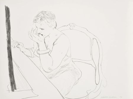 Litografia Hockney - Celia Adjusting Her Eyelash (G.837)