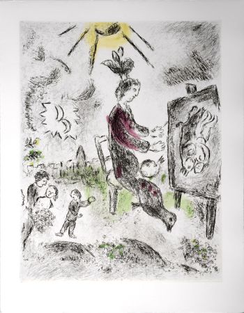 Acquaforte E Acquatinta Chagall - Celui qui dit les choses sans rien dire, 1976 - PLATE 10